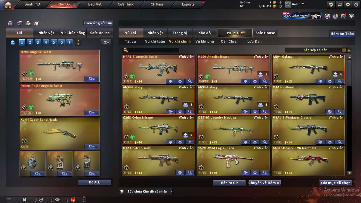 shop acc cf uy tin gia re